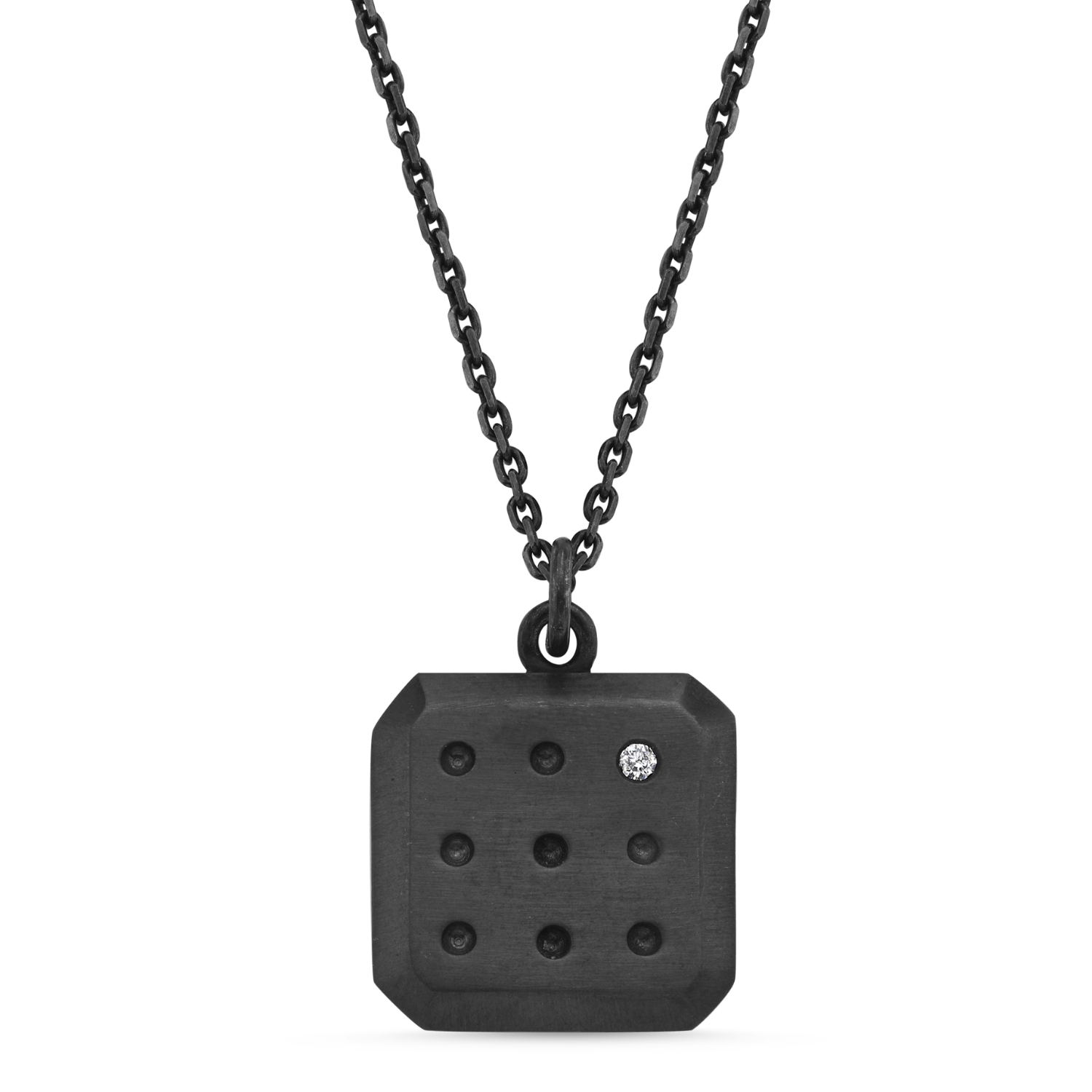 Black Dice Kolye, Siyah Rodyum, Pırlanta